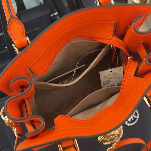 Michael Kors Hamilton Small Satchel Shoulder Crossbody Bag 
Poppy 
NWT - Picture 8 of 16